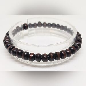 Men's‎ bracelet beaded beads brown new e38